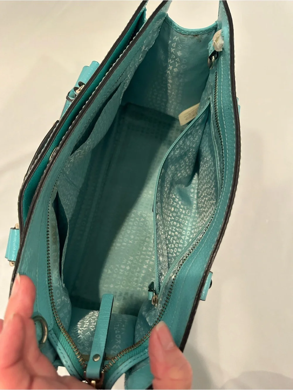 kate spade Turquoise Leather Satchel with Gold Hardware - Picture 3 of 6